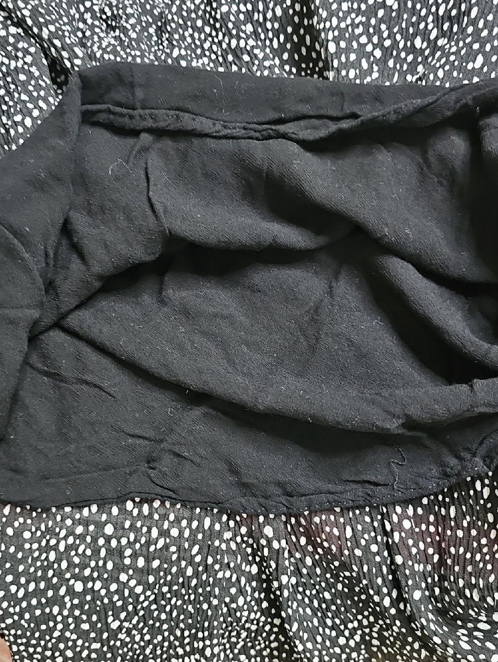 Mustard Seed Black and White Dot Tiered Mini Skirt - Picture 4 of 5